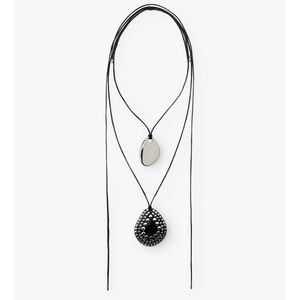 Zara 2-Pack Cord Necklaces w/Studs - Black and Silver, NWT